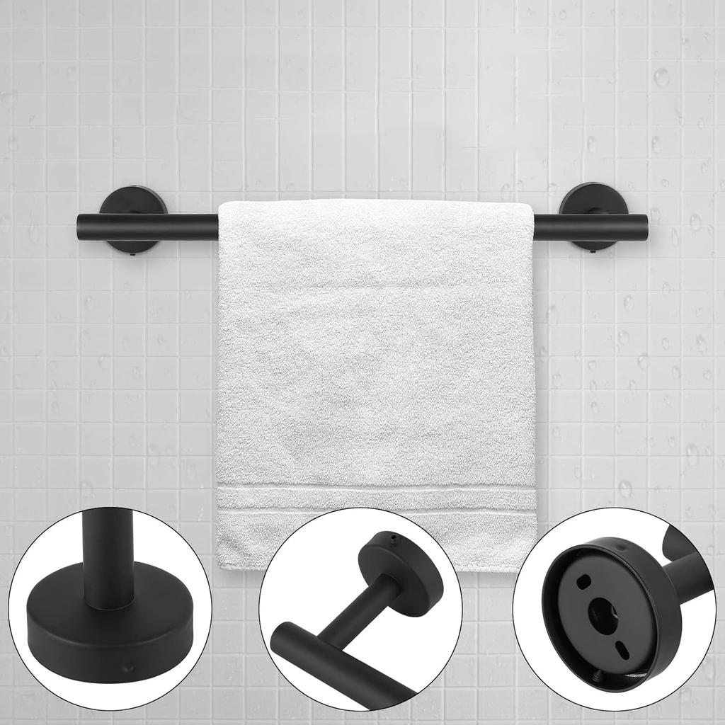 40см Матовый Черный Держатель для Полотенца Настенный Держатель для Полотенца из Нержавеющей Стали Вешалка для Полотенец для Ванной Современные Аксессуары для Ванной