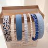 5/7Pcs Anti-slip Floral Plaid Hairband Sweet Cute Ladies Hair Accessories  Use for Face Washing