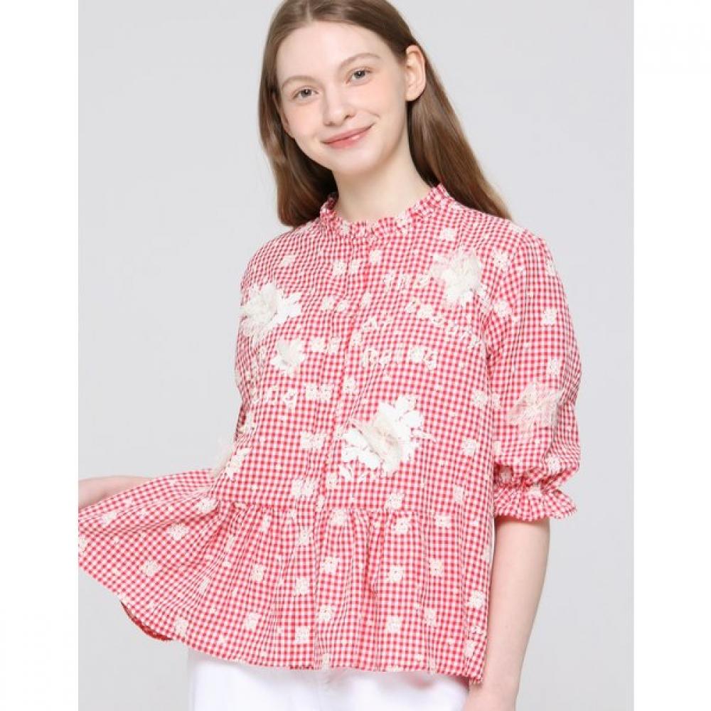 Son Jung Wan Lettering Pearl Embroidery Blouse Zdr6262091