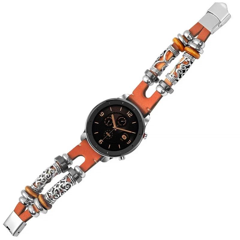 Кожаный ремешок для часов для samsung Galaxy watch 3/Gear S3 frontier 22 мм Ретро ремешок для Amazfit GTR 4-3-3pro-2e/Huawei gt 4-3-2 46 мм