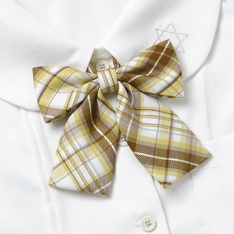 JK Bow Tie for Women, Japanese Uniform Shirt, College Style Student Plaid Tie, Men's Free Ribbon Accessories