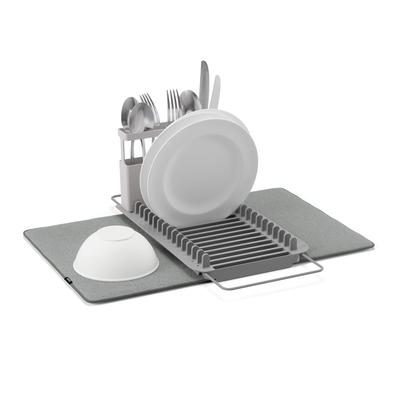 Umbra Подставка для сушки посуды для уличной кухонной раковины, компактное хранение с экономией места, впитывающий коврик для одиночного проживания, портативная UDRY 21016883149, угольный, над раковиной