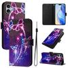 For iPhone 16 Plus Case Pattern Printing Wallet Phone Cover with Strap