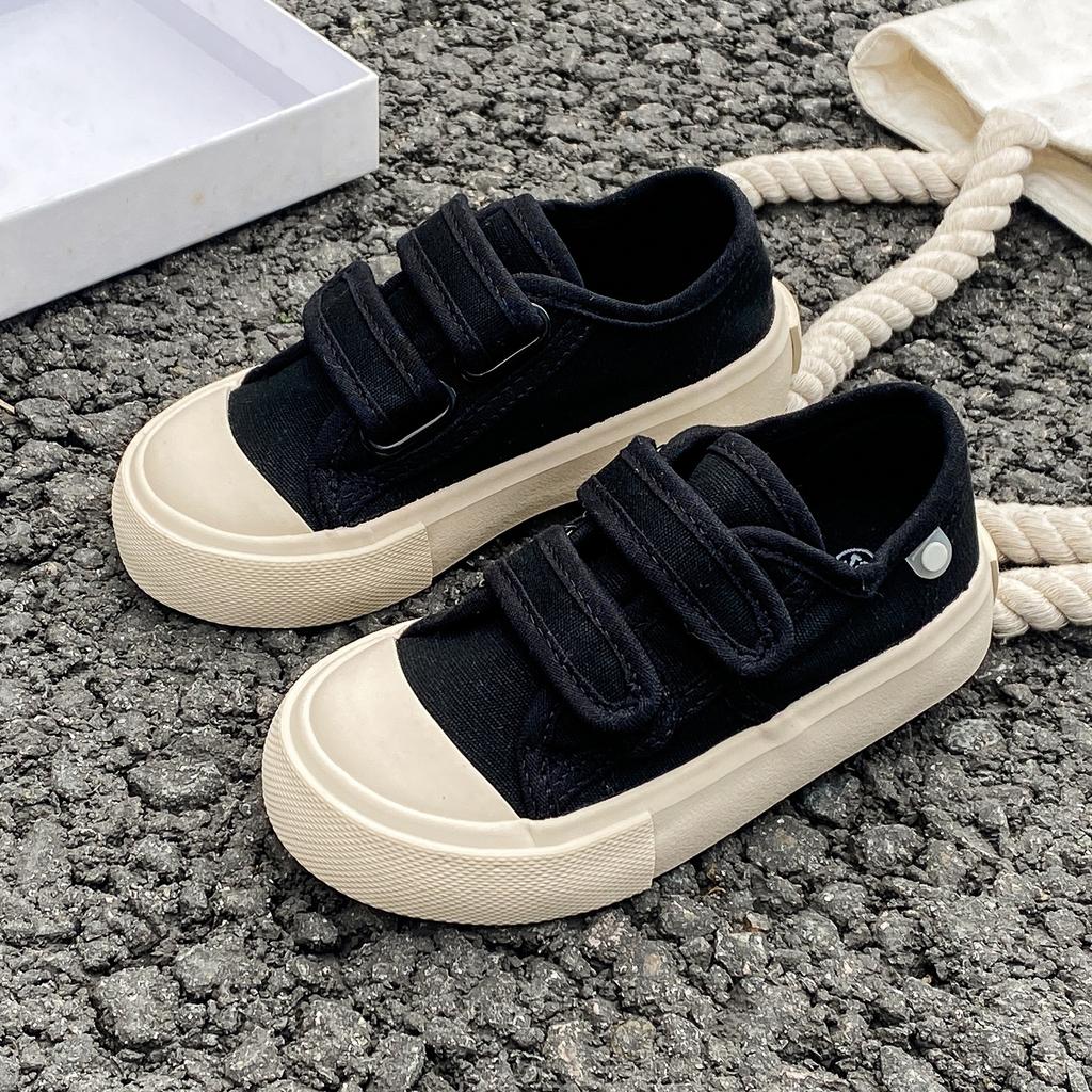 Unisex New All-match Child Girl Sneakers Flat Heel Children Shoes for Kids Boys Pupils Button Canvas Baby Shoes Kids F08123