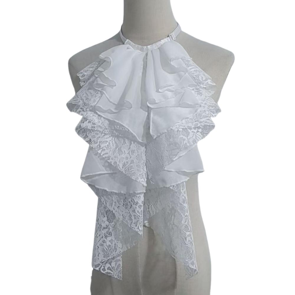 Detachable Layered Lace False Collar Adjustable Elegant Decorative Lace Neckline Classic Exquisite Fake Lace Collar Women