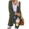 Fall and Winter Women's Plus Size Knitwear Long Split Rolled Sleeve Cardigan Sweater