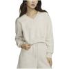 Nike Sportswear Phoenix Short V-Neck Sweatshirt Women Tops Beige FN3652-104