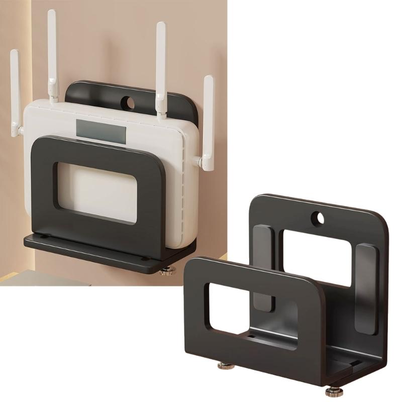 Клейкая настенная полка для электроники Для роутера, ТВ-приставки, колонки Конструкция из углеродистой стали Не требует сверления