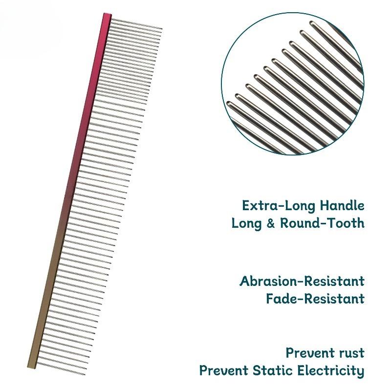 Профессиональная расческа для груминга питомцев, градиентная расческа для питомцев класса люкс с заостренным кончиком для укладки, завершения и распушивания шерсти кошек и собак