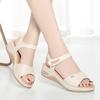 2025 Summer New Women  Comfy Roman Wedge Sandals Low Heels Beach Shoes Retro Fashion Comfortable Soft Leather For Mom Leisure