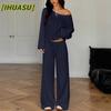 IHUASU Женские модные повседневные брючные костюмы с длинным рукавом