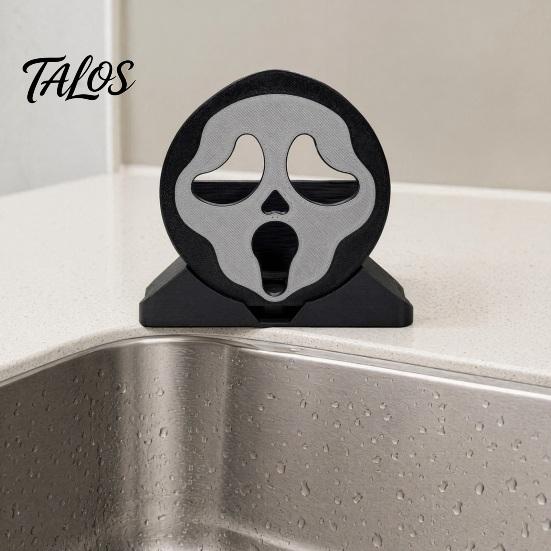 Держатель для губок Talos Ghost, Круглая подставка для хранения, 3D-печать, С дренажным дизайном, Прочный органайзер для кухонной раковины