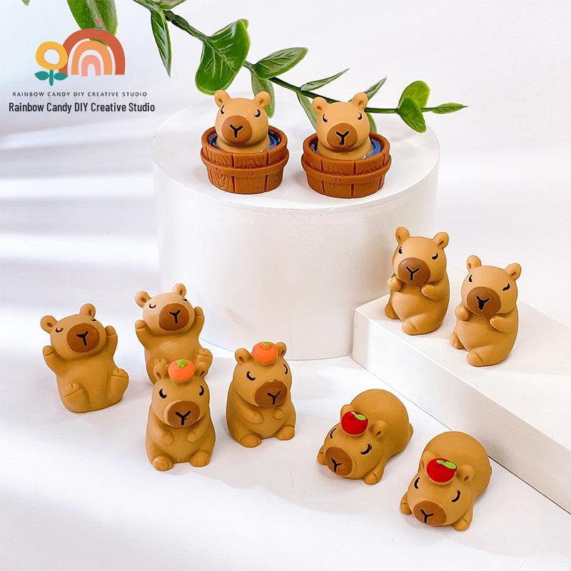 Матовый Брелок-фигурка капибары 3D и магнит - DIY ювелирный аксессуар