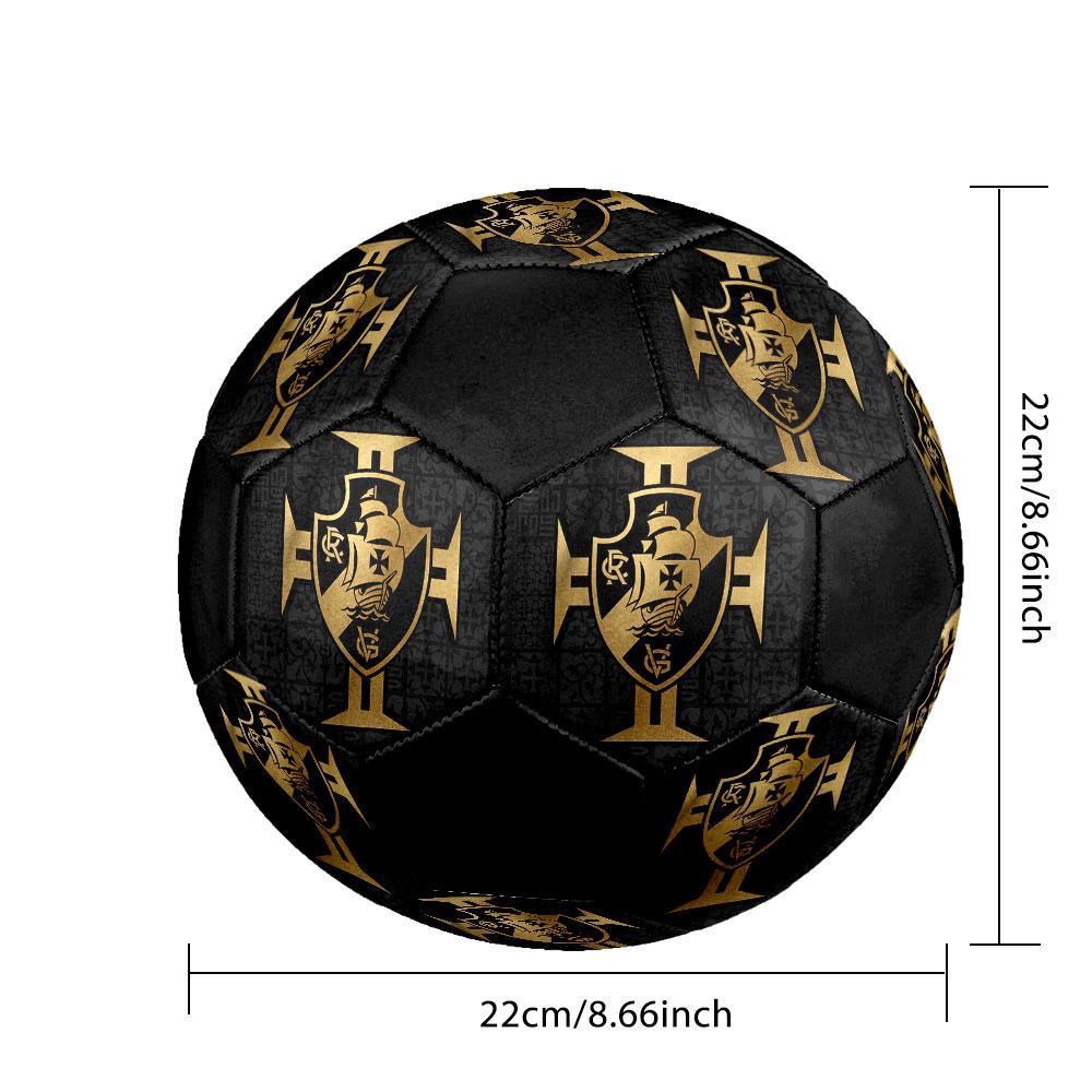 CR Vasco da Gama Size 5 Soccer Ball, Machine-Stitched PVC, Durable & High Bounce, All Ages Fit, fan merchandise, matches & outdoor use.