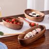 Чаша в форме лодки из грецкого ореха Деревянная чаша для кимчи Ручная работа Десертная тарелка для фруктов Домашняя ретро-посуда Фруктовая салатница