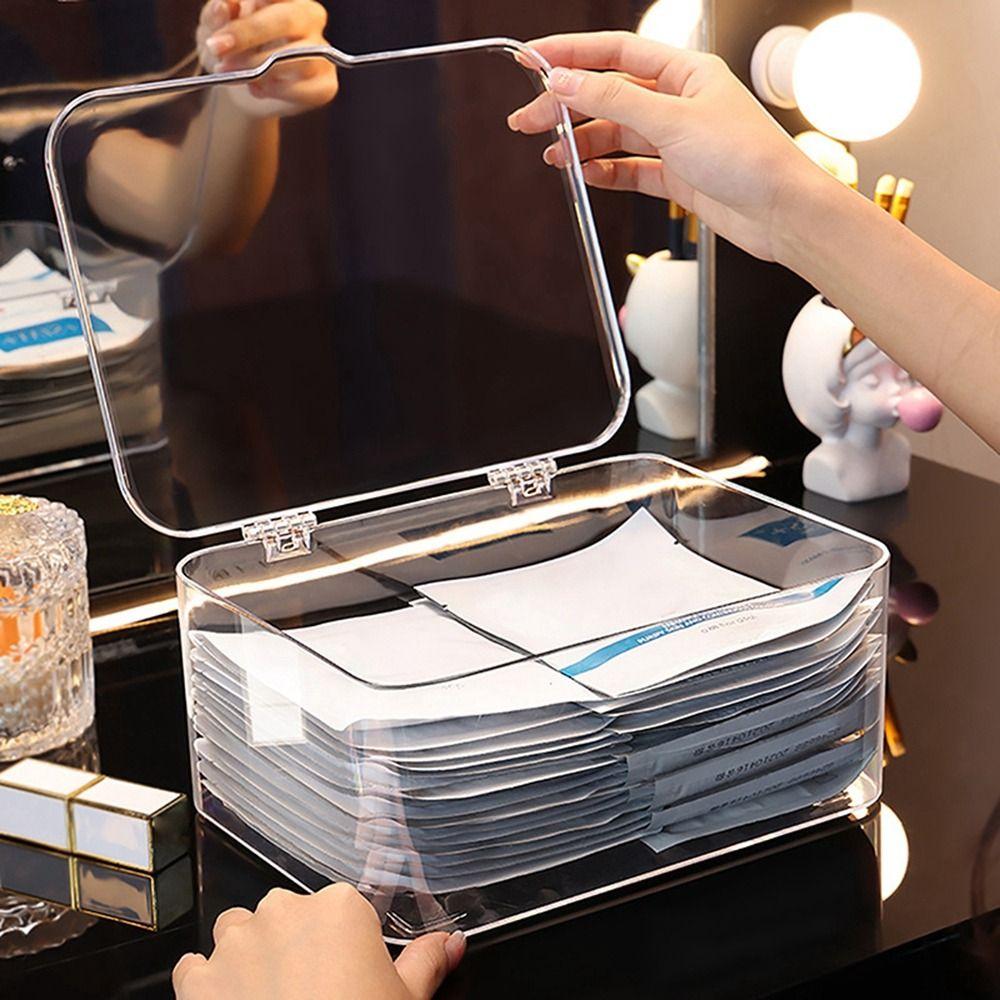 Transparent Cosmetics Storage Box Plastic Phone Case Organizer Facial Mask Storage Box  Sundries
