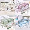 Transparent Pencil Bag Large Capacity Kids Pen Bag Portable Stationery Box  Student Gift
