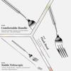 2 PCS Silver Extendable Fork Long Fork Prank 8.6 to 24.8in Expandable Telescoping Extension Forks for Jokes, Telescopic Stainless Steel Dinner Forks