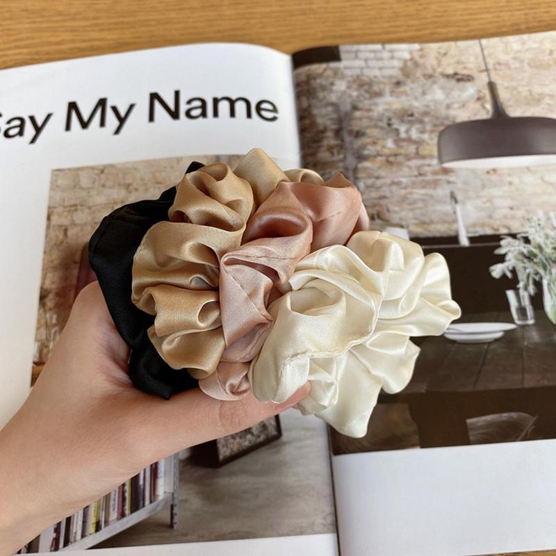 3 шт./компл. Женские шелковые атласные резинки для волос однотонные резинки для волос резинки для волос элегантный держатель для хвостика эластичная повязка на голову аксессуары для волос
