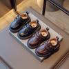 Spring and Autumn Kids Leather Shoes Casual School Boys Girls Single Shoe Toddler Black Brown Round Toe Casual Shoes for Kids