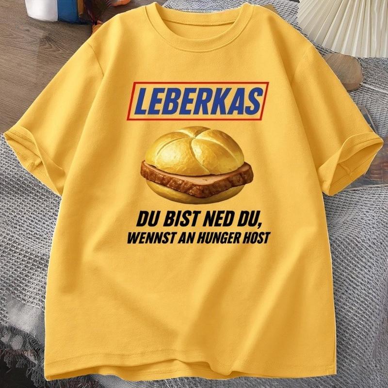 Leberkas TShirt Funny Bavarian Meme T Shirt Parody In Snickers Tshirt Perfect For Bayern Fans Funny Short Sleeve Streewear Tpps