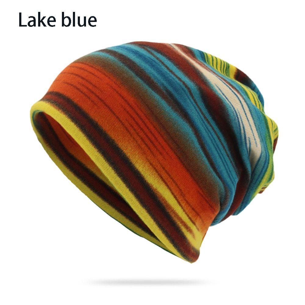 Сохраняйте тепло Модный многофункциональный головной убор Шапка-тюрбан Повседневный полосатый принт