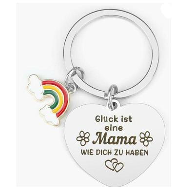 Немецкий брелок Glück ко Дню матери - подвеска из нержавеющей стали с изображением цветущей вишни