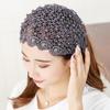 Повязка на голову с бусинами: Женский полый дышащий кружевной платок на голову с широкими полями и защитой лба, резинка для волос.