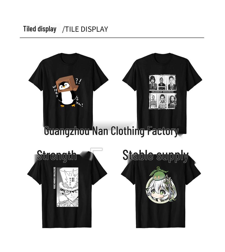 Мужские оверсайз футболки в стиле Харадзюку, винтажные, с аниме, хлопковые