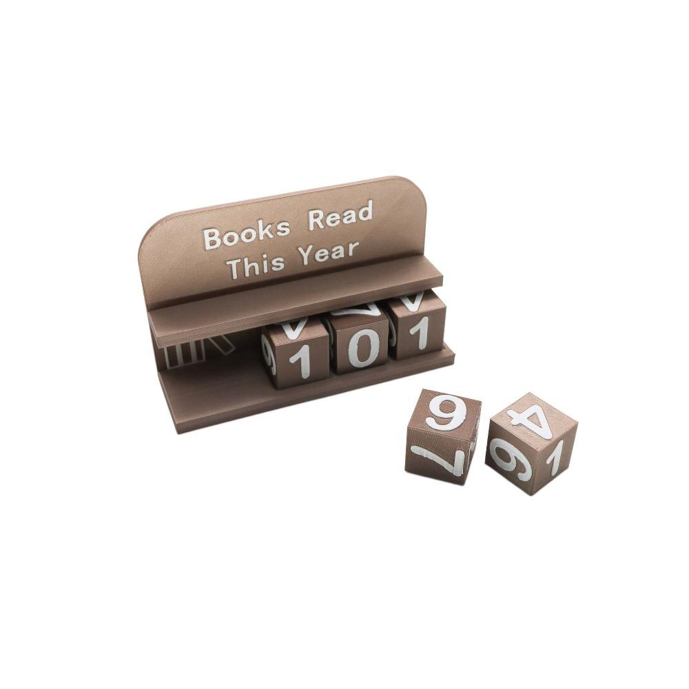 3D Printed Book Read Counter Plastic Reading Goal Display This Year Book Tracker Wear Resist Reading Log Library Decor