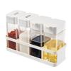 4Pcs/set Plastic Spice Jars Sliding Open Spice Storage Bottle Kitchen Organizer Box