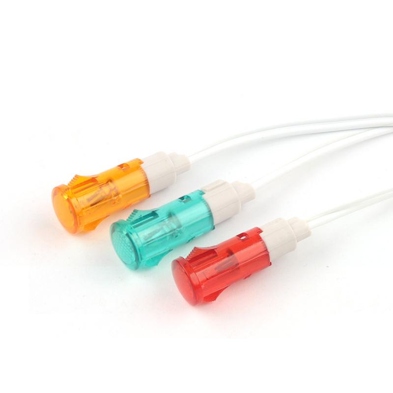 5 шт. сигнальная лампа панель монтажа неоновый индикатор 380 220 В 12 В/24 В постоянного тока 10 мм MDX-11A с проводом направляющая сигнальная лампа красный зеленый желтый