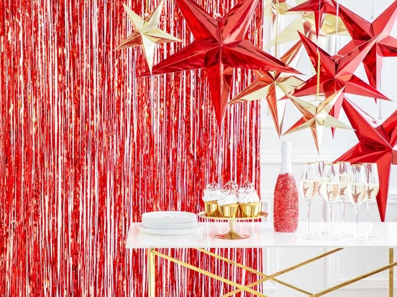 Party Curtain For Photos Red Backdrop Wall Wedding Valentine' Day 90x250cm