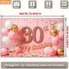 2D Фотофон для 30-летия Розово-золотой Шар и Конфетти Вечеринка Фон