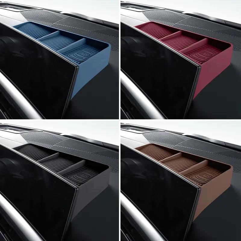 For BMW 5 Series G60 2024 2025 Car Central Control Navigation Screen Rear Storage Box Mobile Phone Tray Interior Silicone Decal