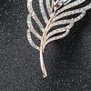 Brooch Peacock Feather Shape Hollow Shiny Rhinestone Stainless Exquisite Colorfast Luxury Bag