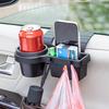 Car Side Door Cup Stand Phone Holder Mount with Hanging Storage Pocket Auto Interior Rack
