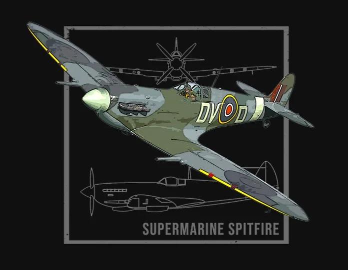 Футболка с изображением истребителя Supermarine Spitfire Королевских ВВС 100% Хлопок Круглый Вырез Короткий Рукав Летняя Повседневная Мужская Футболка