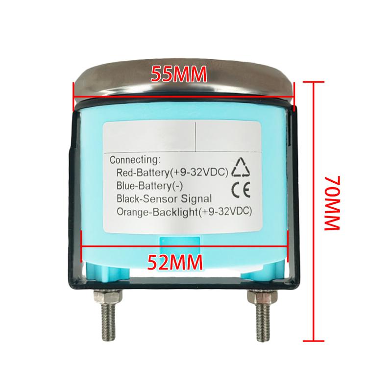 ELING 52mm Pointer Holding Tank Level Gauge Meter 0-190ohm 240-33ohm with 8 Colors Backlight and Alarm for RV Yacht Van
