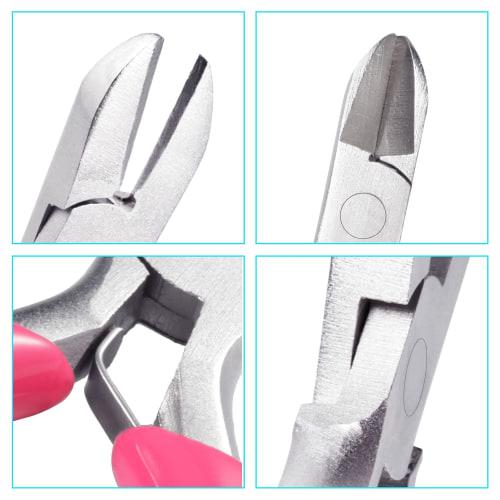 SPEEDWOX Mini Nippers, Small 3" Wire Cutter with Pink PVC Handle, Jewelry Pliers for Beading Jewelry Making DIY Craft Hobby Supplies