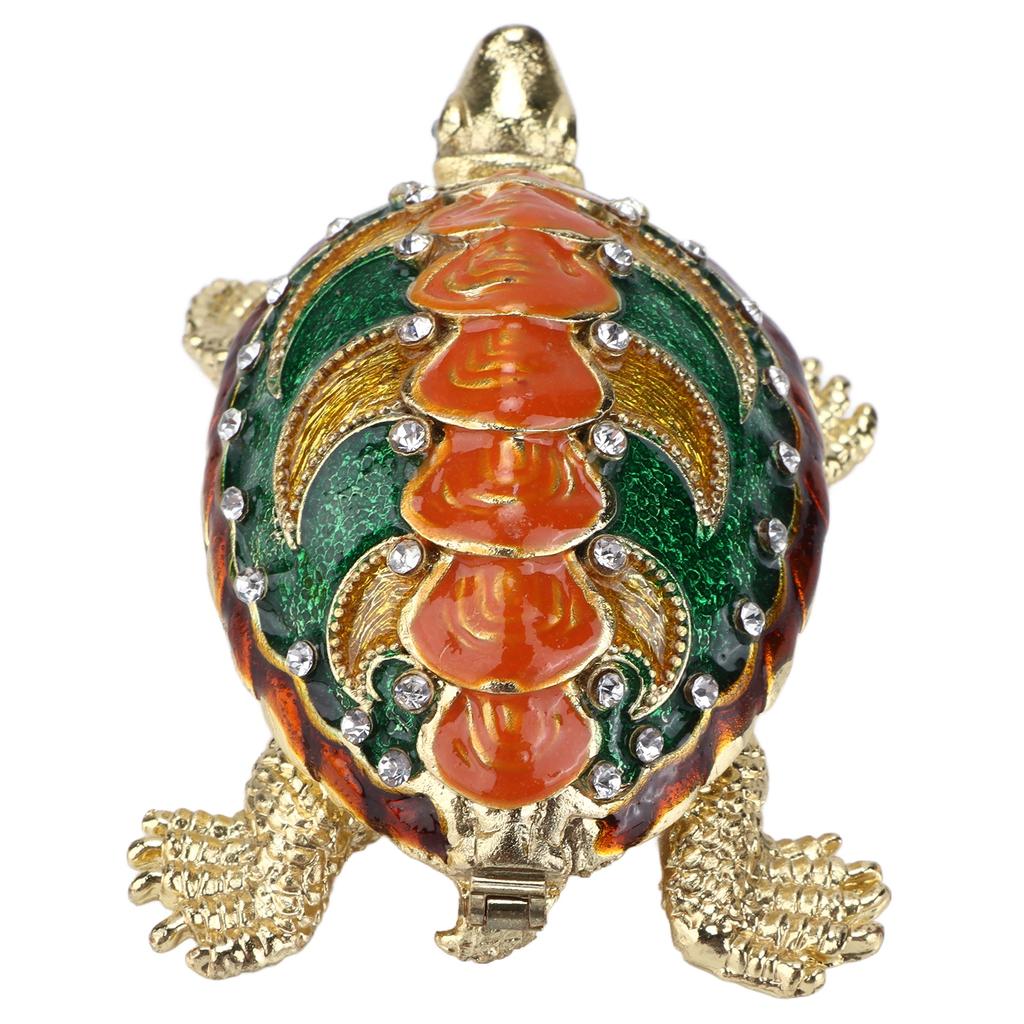 Черепаха Шкатулка для мелочей Черепаха Группа Ювелирная шкатулка для мелочей с расписным гальваническим покрытием Стразы для хранения серег и ожерелий