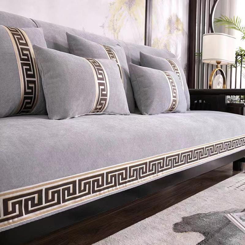 Китайский чехол для дивана, синель, подушка для дивана, износостойкий чехол для дивана, универсальная подушка для дивана, противоскользящая подушка для дивана из цельного дерева