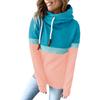 Women's Fashion Casual Long Sleeve Solid Color High Neck Hooded Sweatshirt