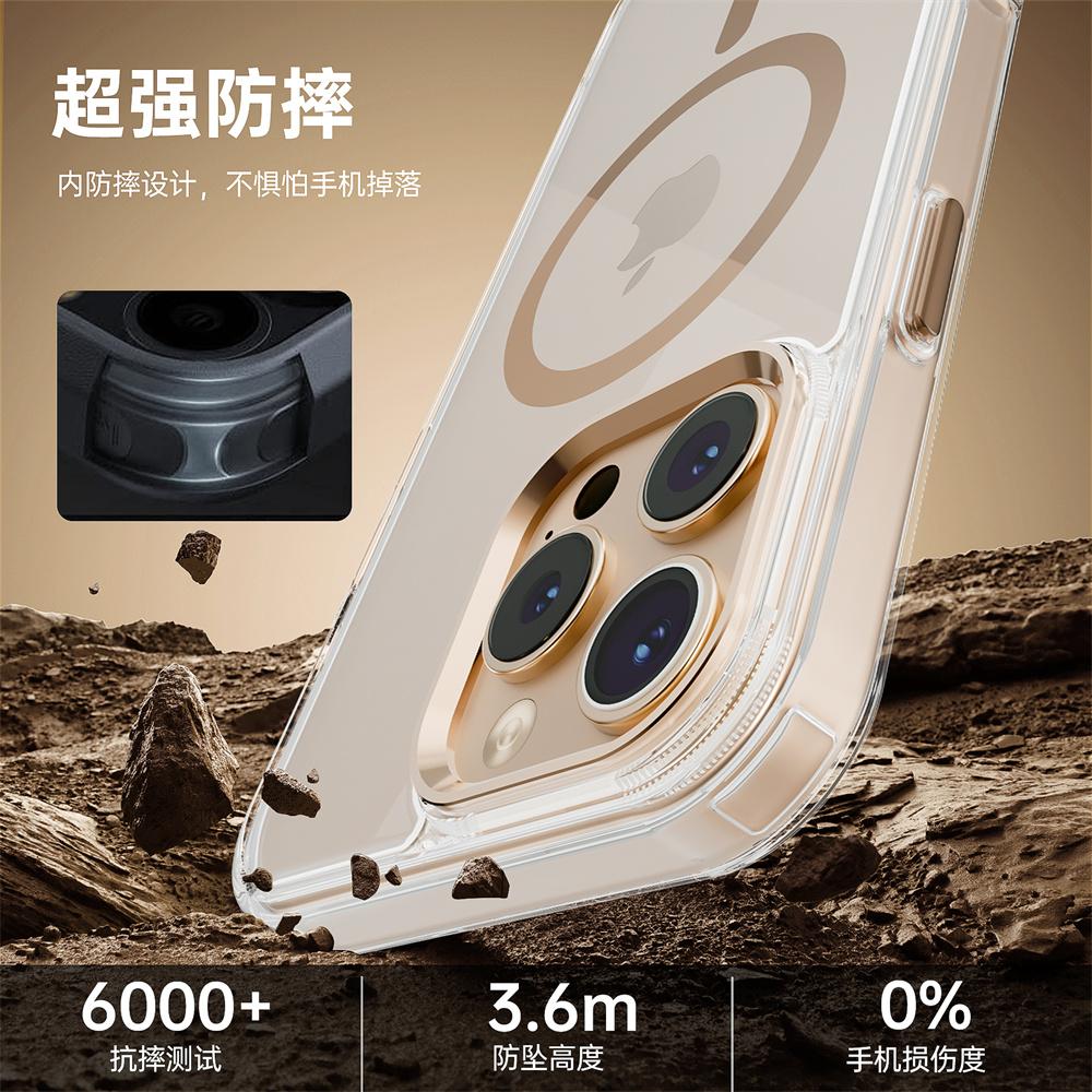 Роскошный магнитный прозрачный чехол для телефона для iPhone 16 11 12 13 14 15 Pro Max Magsafe беспроводная зарядка противоударный прозрачный чехол