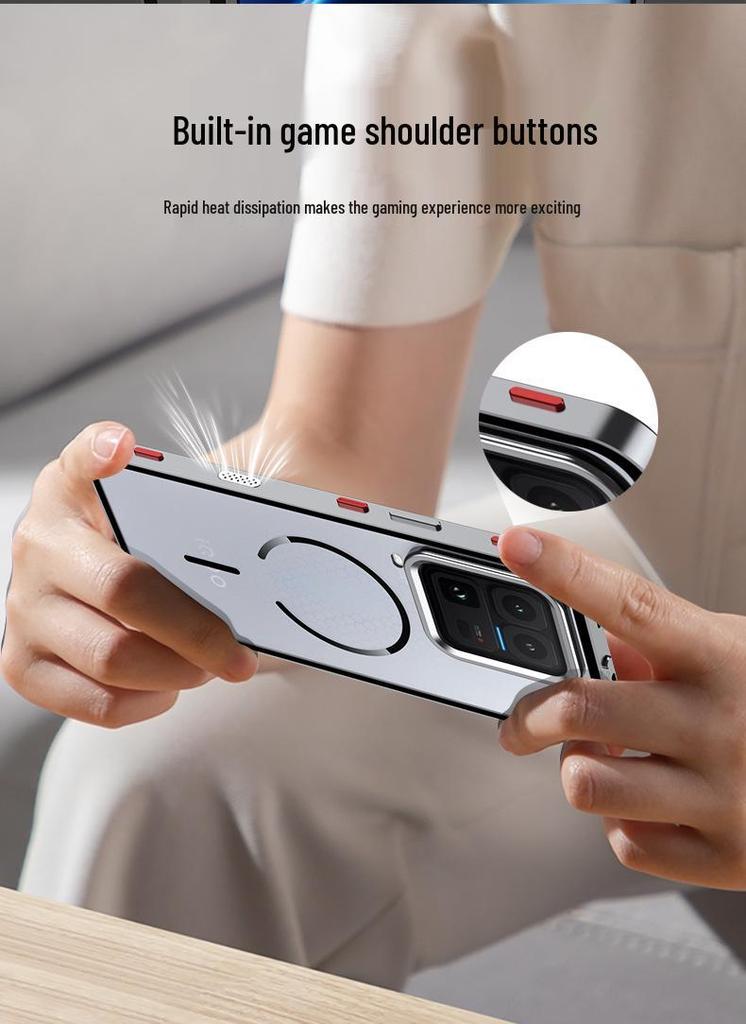 Aluminum Alloy Snap-Button Phone Case with Magnetic Back for iQOO 15 Ultra - Ideal for Cross-Border Use