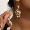 Изысканные серьги-подвески с музыкальным символом из стразов, модные асимметричные серьги, женские элегантные трендовые, для вечеринки, с цирконом