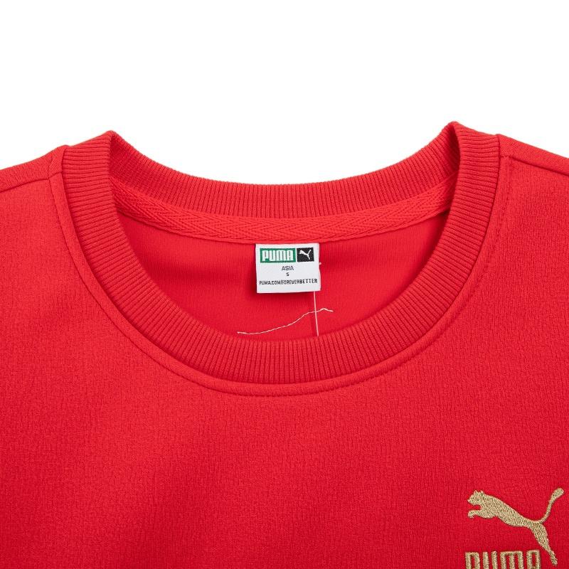 PUMA Sweatshirts Women's Red Crew Neck Moderate Regular 539590-11