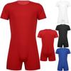 Men's One Piece Short Sleeve Press Crotch T-shirt Bodysuit Romper Diaper Pajamas
