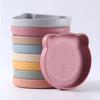 Silicone Tableware Children Cartoon Dinner Plate Baby Auxiliary Food Bowl Baby Silicone Plate