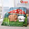 Bubu Dudu Mushroom Umbrella Flannel Blanket, Cute Cartoon Throw, Soft Warm Bed Sofa Cover Kids Gift